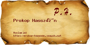 Prokop Hasszán névjegykártya
